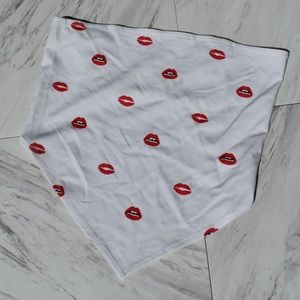 Forever21 Bandanna Styled Kiss Lips Strapless Top